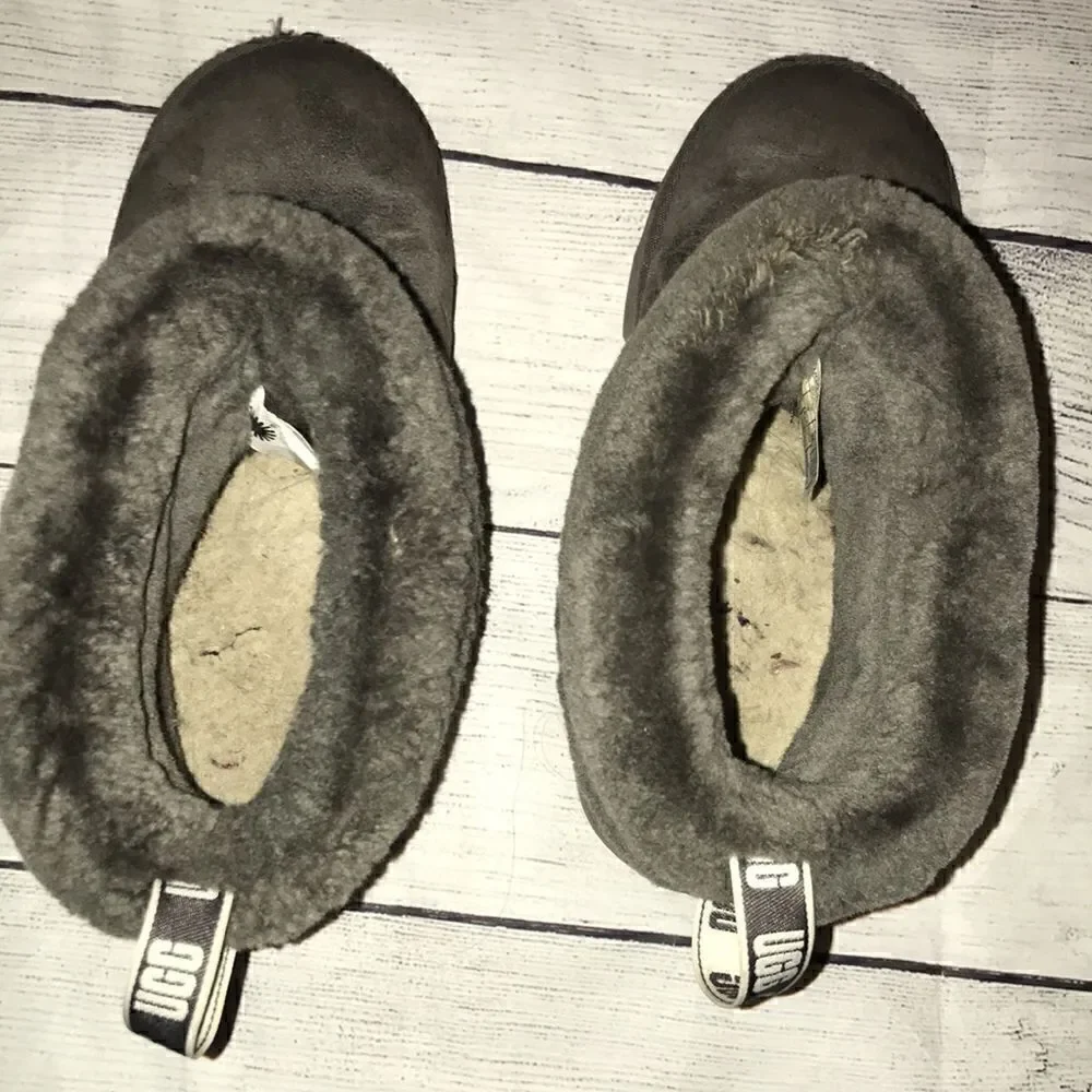 UGG Kids' Fluff Mini Quilted Boots Charcoal